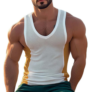 Men's Summer Fashion Deep V Neck Mesh Tank Top