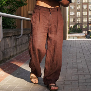 Herren Frühlingsmode Lässige Lose Baumwoll- Und Leinenhosen