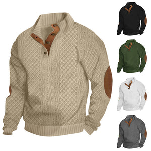 2024 FRÜHJAHR UND HERBST MÄNNER STEHEN KRAGEN LANGARM CASUAL OUTDOOR HOODIE JACQUARD GESTRICKTES SWEATSHIRT