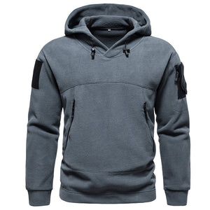 Men's Polar Fleece Hooded Outdoor Tactical Hoodie