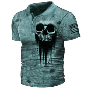 Herren 3D-Druck Poloshirt Lässiges Revers Sportswear Kurzarm T-Shirt