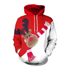 Lässiger Kapuzenpullover mit Weihnachtsdruck und Graffiti-Motiv für Herren