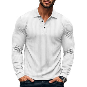 Lässiges elastisches Langarm-POLO-Shirt für Herren