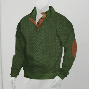 2024 FRÜHJAHR UND HERBST MÄNNER STEHEN KRAGEN LANGARM CASUAL OUTDOOR HOODIE JACQUARD GESTRICKTES SWEATSHIRT
