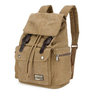 Retro-Outdoor-Rucksack aus Canvas mit großer Kapazität und mehreren Taschen für Herren