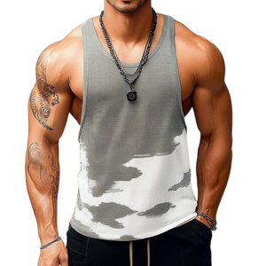 Men's Casual U-neck Slim Fit Jacquard Knitted Tank Top
