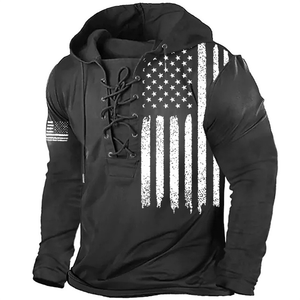 Amerikanische Flagge mit Adler Herren Patriotischer Retro Hoodie
