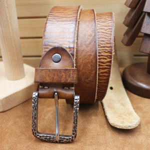 Men's Vintage Distressed Top Layer Pure Cowhide Leather Belt