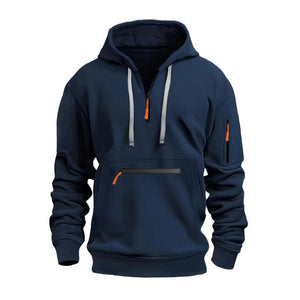 Lässiger, lockerer Sport-Hoodie mit mehreren Taschen für Herren