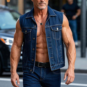 Men's Classic Sleeveless Denim Vest