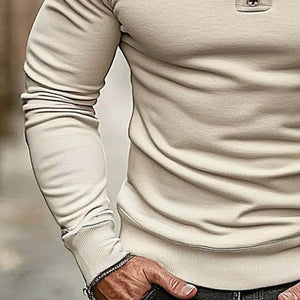 Lässiges, einfarbiges Sweatshirt mit Stehkragen für Herren