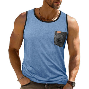Herren-Tanktop mit Rundhalsausschnitt in Kontrastfarbe