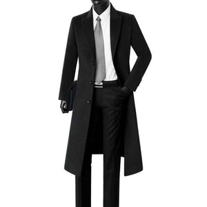 Men's British Style Slim Long Trench Coat