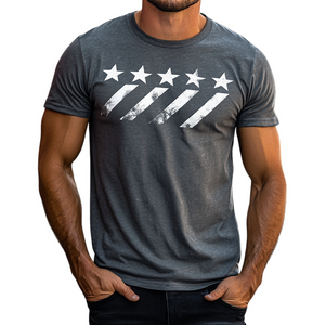 Herren Retro Casual Geometrischer Druck Rundhalsausschnitt Kurzarm T-Shirt