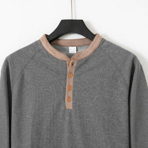 Men's Casual Colorblock Round Neck Raglan Long Sleeve T-Shirt