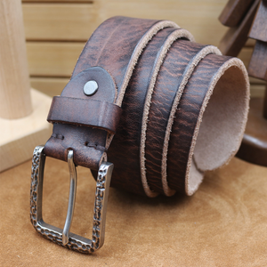 Men's Vintage Distressed Top Layer Pure Cowhide Leather Belt