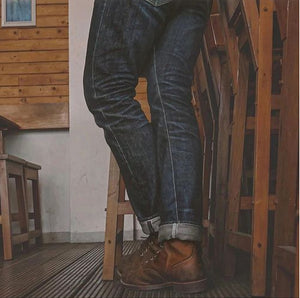 Herren Vintage Martin Boots Western Style Schnürstiefel aus Leder