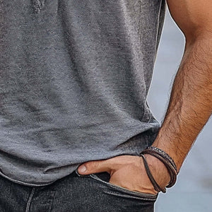 Herren-Sport-Tanktop aus Baumwollmischung mit V-Ausschnitt