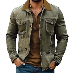 Herren-Jeansjacke im Used-Look