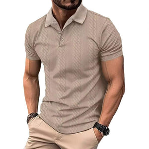 Kurzärmliges Poloshirt mit Jacquard-Textur für Herren