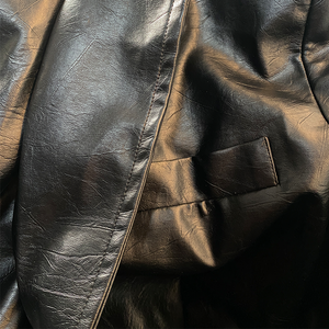 Men's Classic Vintage Slim Fit Leather Blazer