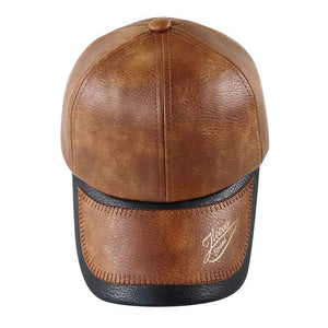 Men's Vintage Plush Warm Leather Baseball Cap