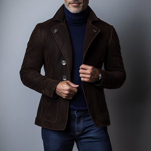 Men's Vintage Suede Single Breasted Blazer