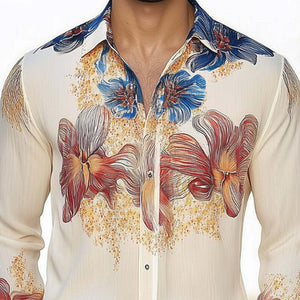 Men's Summer Brightly Printed Casual Skin-Friendly Shirt