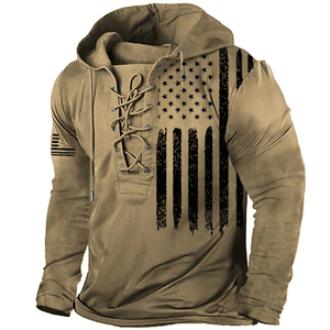 Amerikanische Flagge mit Adler Herren Patriotischer Retro Hoodie