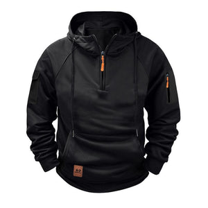 Herren Solid Zip-Up Hoodie Raglan Sleeve Sweatshirt