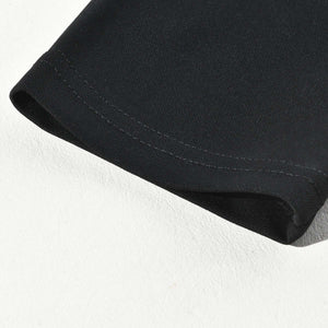 Herren-Langarm-T-Shirt mit Ledernähten, Reißverschluss und Rundhalsausschnitt (internes T-Shirt nicht im Lieferumfang enthalten)