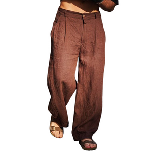 Herren Frühlingsmode Lässige Lose Baumwoll- Und Leinenhosen