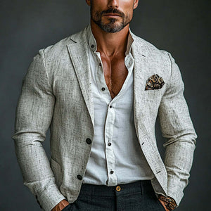 Men's Casual Cotton And Linen Blazer