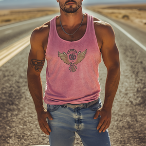 Men's Classic Casual American Retro Embroidered Knit Tank Top
