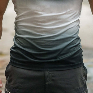 Men's Gradient Print Short Sleeve Cotton T-Shirt