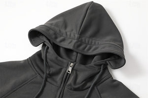 Herren-Kapuzenpullover mit durchgehendem Reißverschluss, taktischer Hoodie