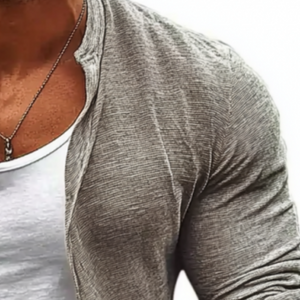 Men's Casual Comfort Cotton Stand Collar Single Breasted Long Sleeve Knitted Cardigan