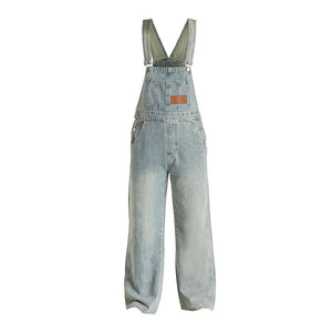 Loose Fit Latzhose mit Stonewashed-Muster – Herren
