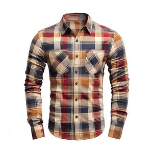 Men's Classic Casual Slim Fit Check Long Sleeve Shirt
