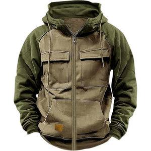 Lässige Colorblock-Sweatshirtjacke mit Raglanärmeln für Herren