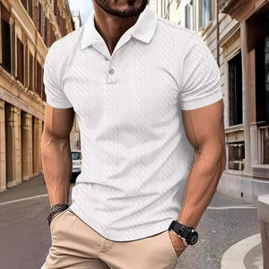 Kurzärmliges Poloshirt mit Jacquard-Textur für Herren