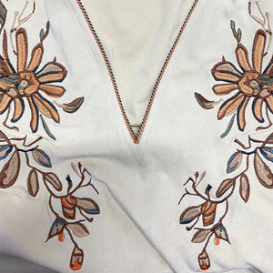 Men's American Western Cowboy Style Suede Embroidered Deep V Neck Tank Top