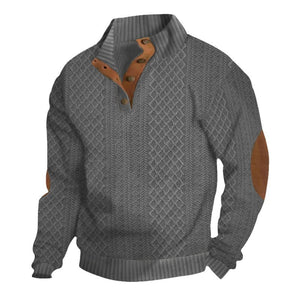 2024 FRÜHJAHR UND HERBST MÄNNER STEHEN KRAGEN LANGARM CASUAL OUTDOOR HOODIE JACQUARD GESTRICKTES SWEATSHIRT