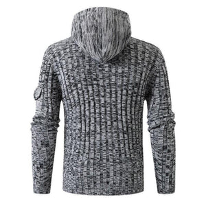 Slim Fit Langarm-Strick-Hoodie für Herren