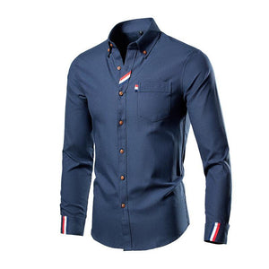 Men's Casual Multicolor Long Sleeve Shirt Loose Shirt
