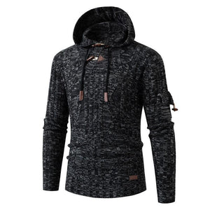 Slim Fit Langarm-Strick-Hoodie für Herren