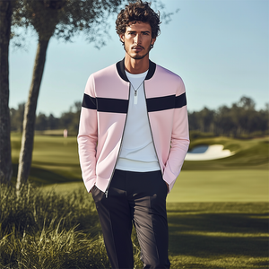 Klassische, lässige Herrenjacke aus Air-Layer-Stoff mit Kontrastnähten