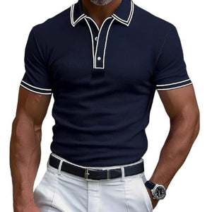 Lässiges Poloshirt für Herren mit Revers und schmaler Passform, kurzärmelig