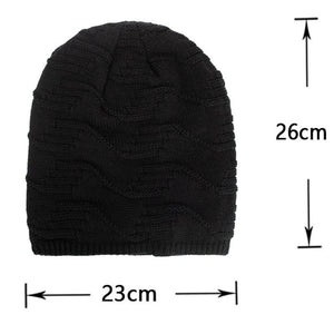 Warme Vintage-Strickmütze mit Plüschfutter für Herren