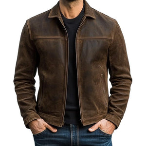 Herren Vintage Distressed Lederjacke